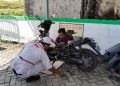 Ansor Plandaan Jombang Gelar Layanan Cek Rangka Motor dan Perawatan Mesin Gratis Jelang Mudik Lebaran